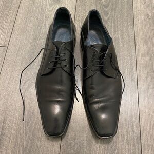 Canali Black Leather Men's Oxfords